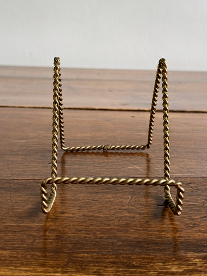 Set of Four Twisted Rope Brass Display Stands