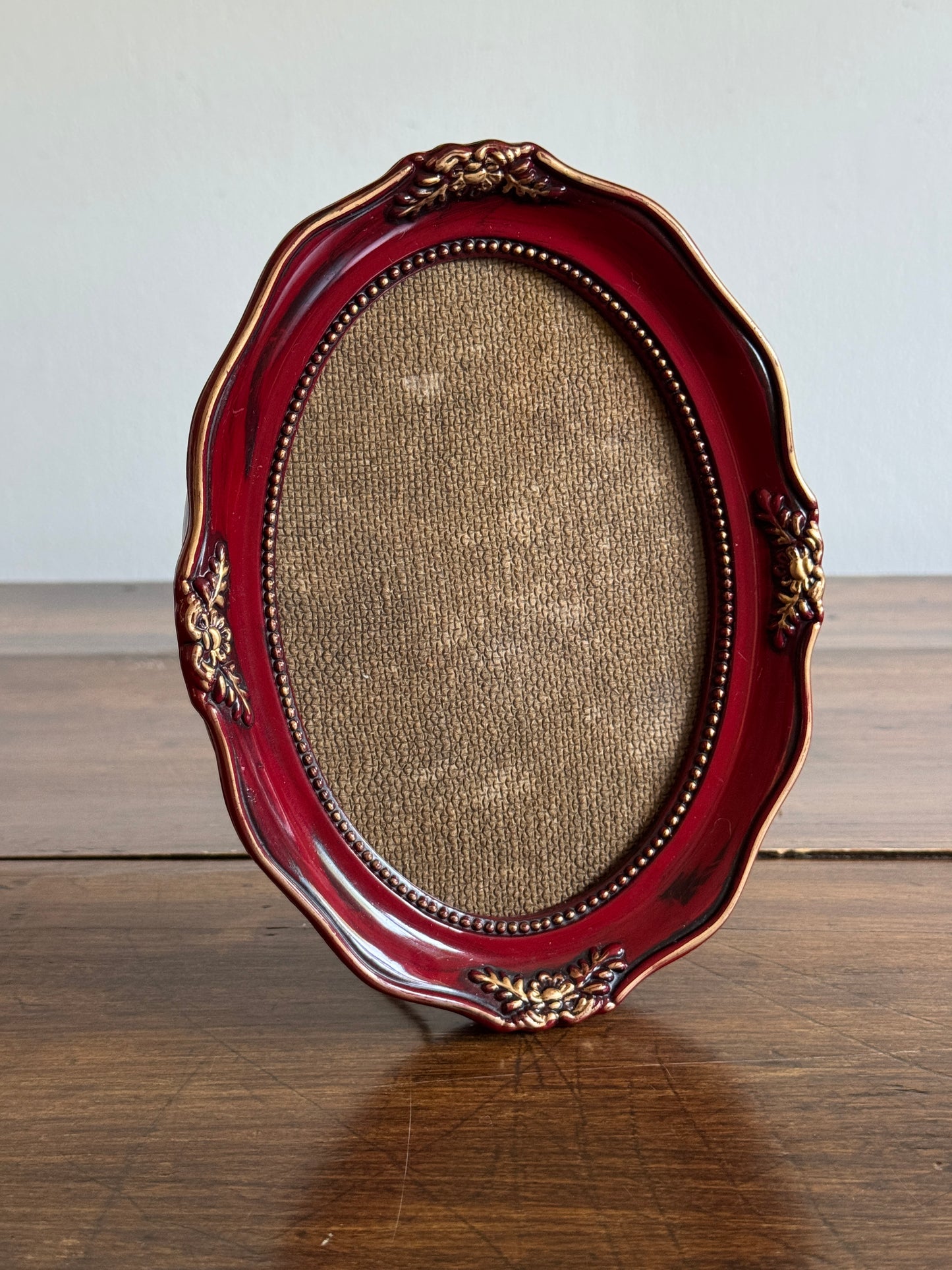Vintage Plastic Red Frame with Ornate Detailing - Made in China