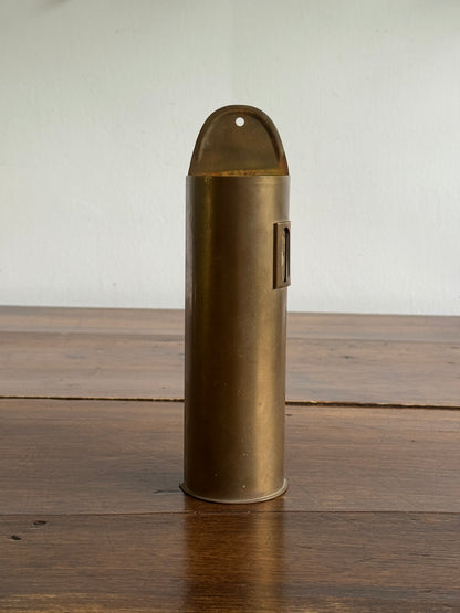 Vintage Brass Long Match Wall Pocket Holder