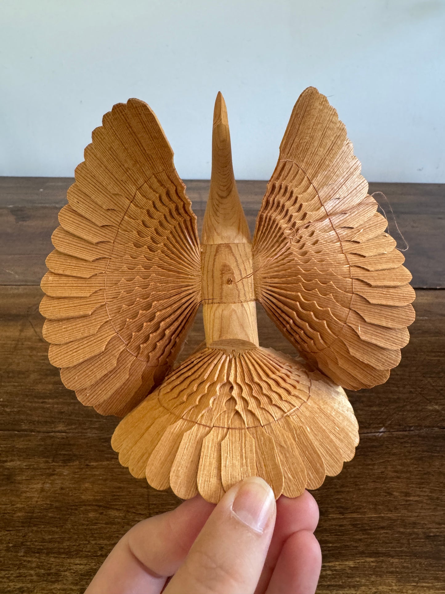 Layered Wood Bird Decoration Standing or String Hanger