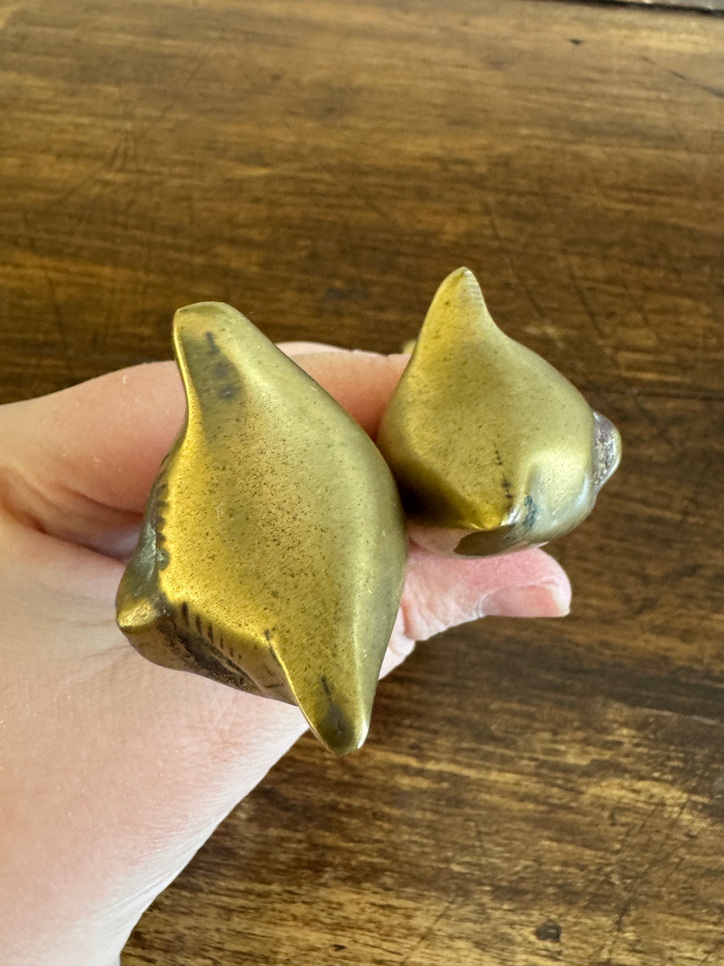 Vintage Mid Century Cat Couple - Brass Pair of Cat Figurines
