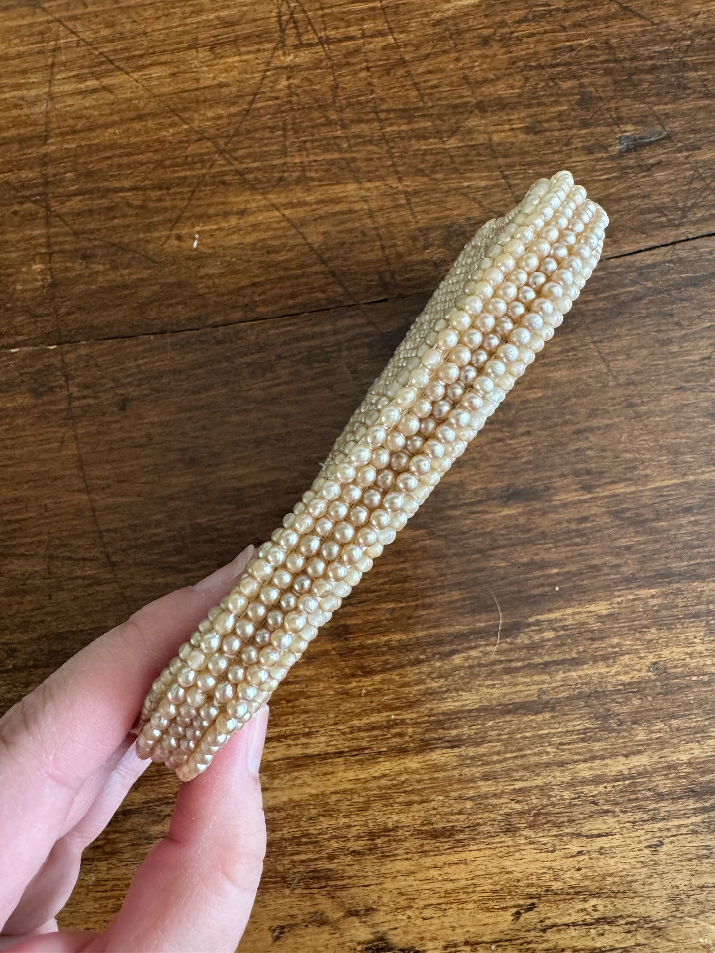 Small Vintage Beaded Hand Held Clutch Coin Purse with Zipper