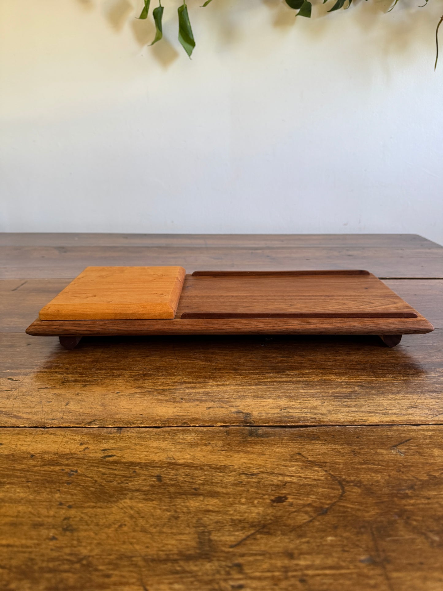 Wood Serving Board with Raised Platform and Edge Guards - Made in Canada