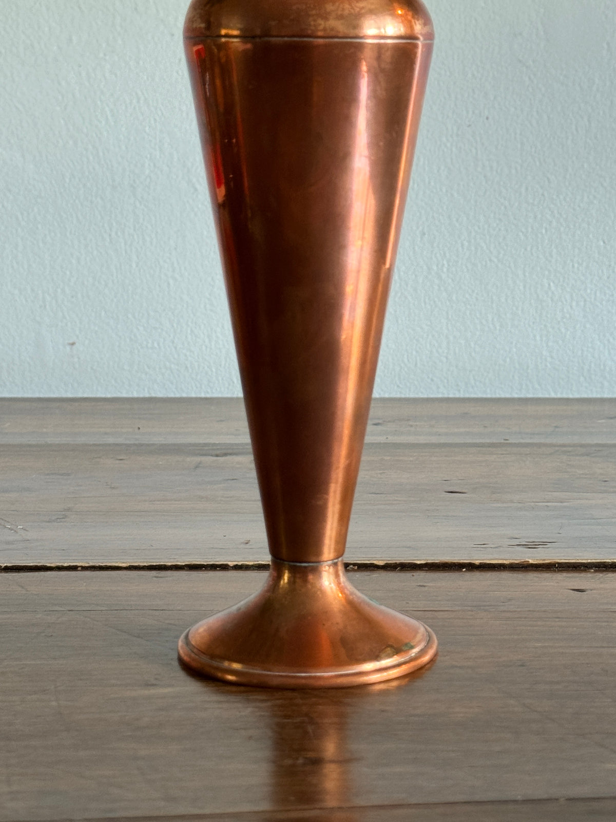 Vintage Fluted Copper Vase - Copper Flower Vase