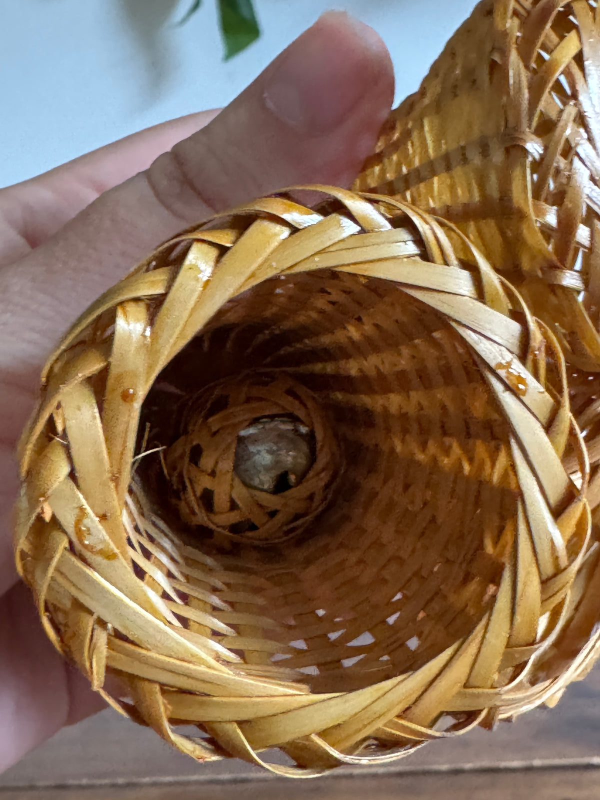 Set of Three Wicker Bells with Woven Bell Clapper and Loop Top