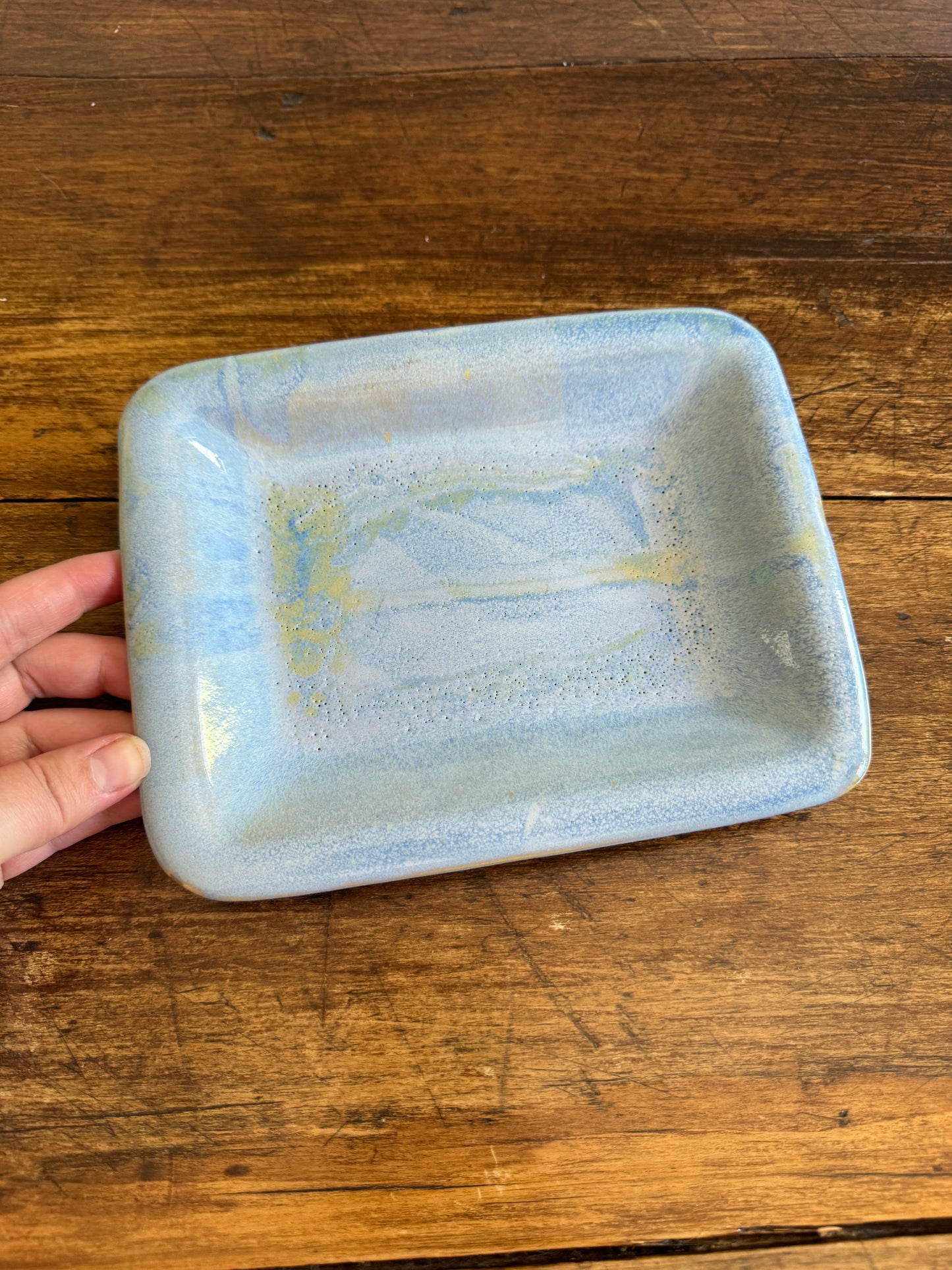Small Blue/Green Rectangle Tray with Rounded Corners