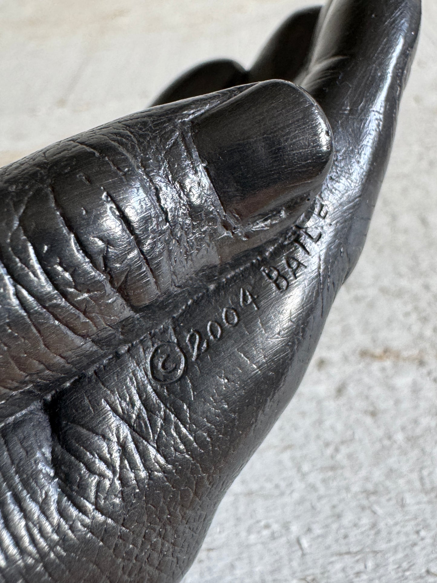 2004 Vintage Graphite Writing Hang - Open Hand Graphic Sculpture by Batle Studio