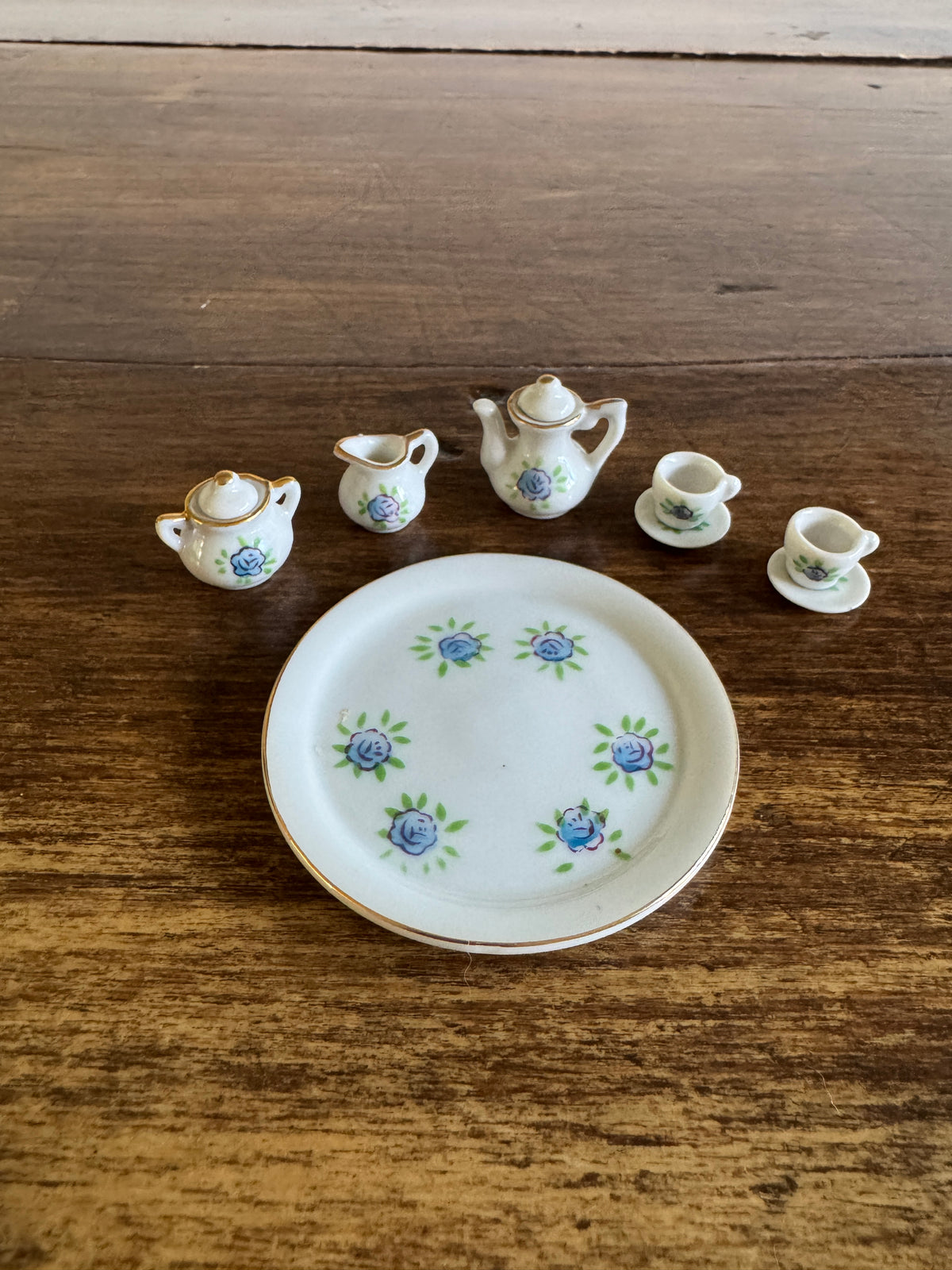 Pick One : Pink or Blue Floral Mini Tea Set - Made in Japan