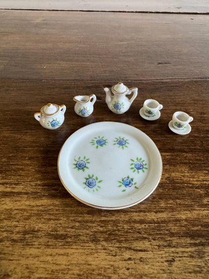 Pick One : Pink or Blue Floral Mini Tea Set - Made in Japan
