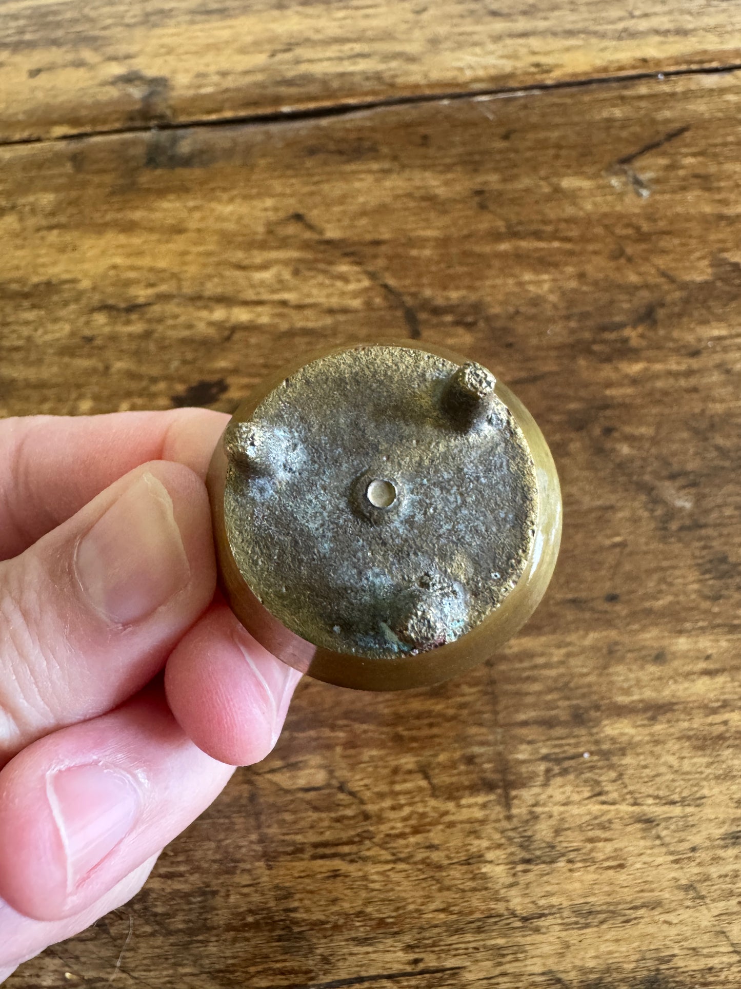 Mini Brass Cone Incense Holder with Lid