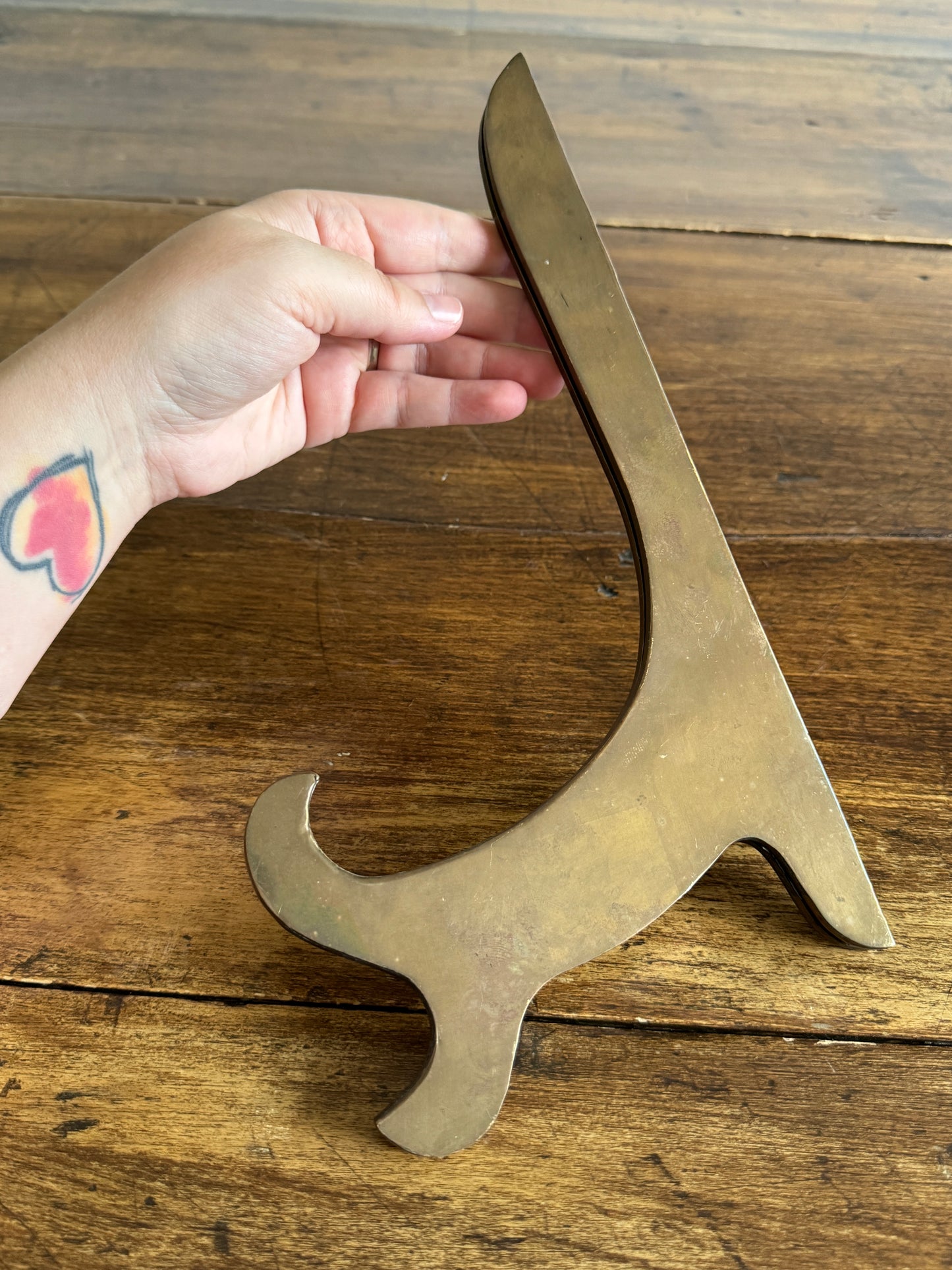 Large Vintage Brass Stand - Folding Brass Art Stand