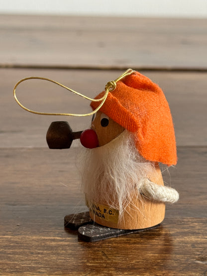 Orange Hooded B.C. Canada Mini Wood Figurine
