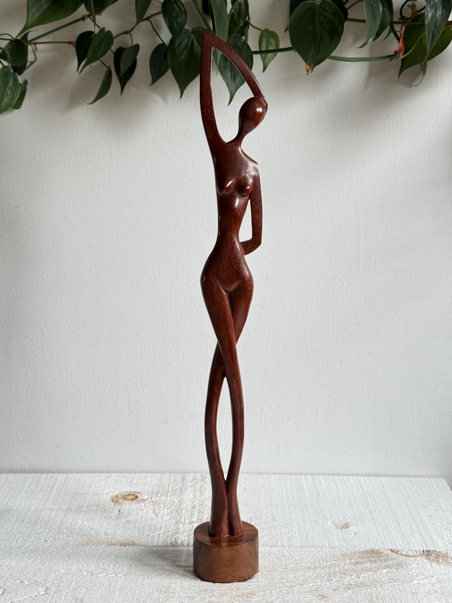 Vintage Wood Mid Century Female Form - Curvy Human Form Sculpture
