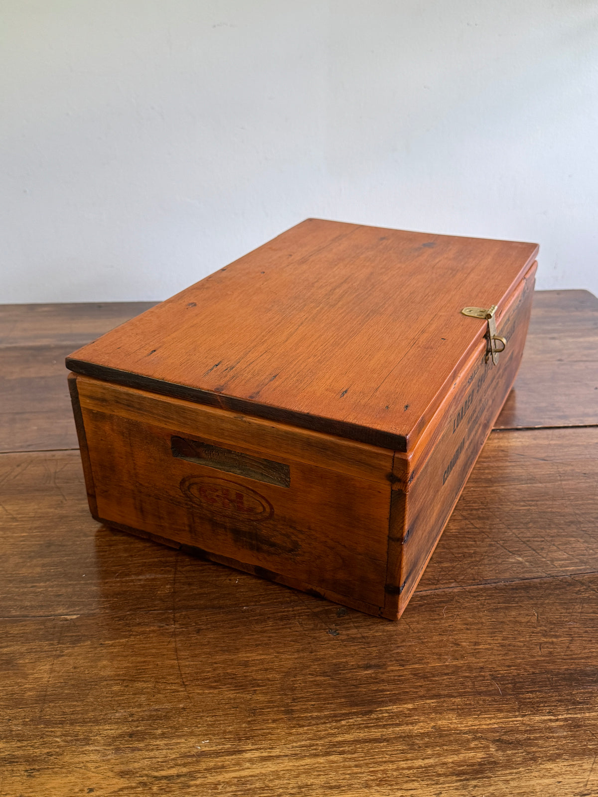 Vintage Repurposed Explosives Crate Storage Box with Key Lock