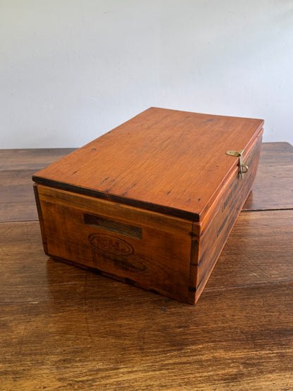 Vintage Repurposed Explosives Crate Storage Box with Key Lock