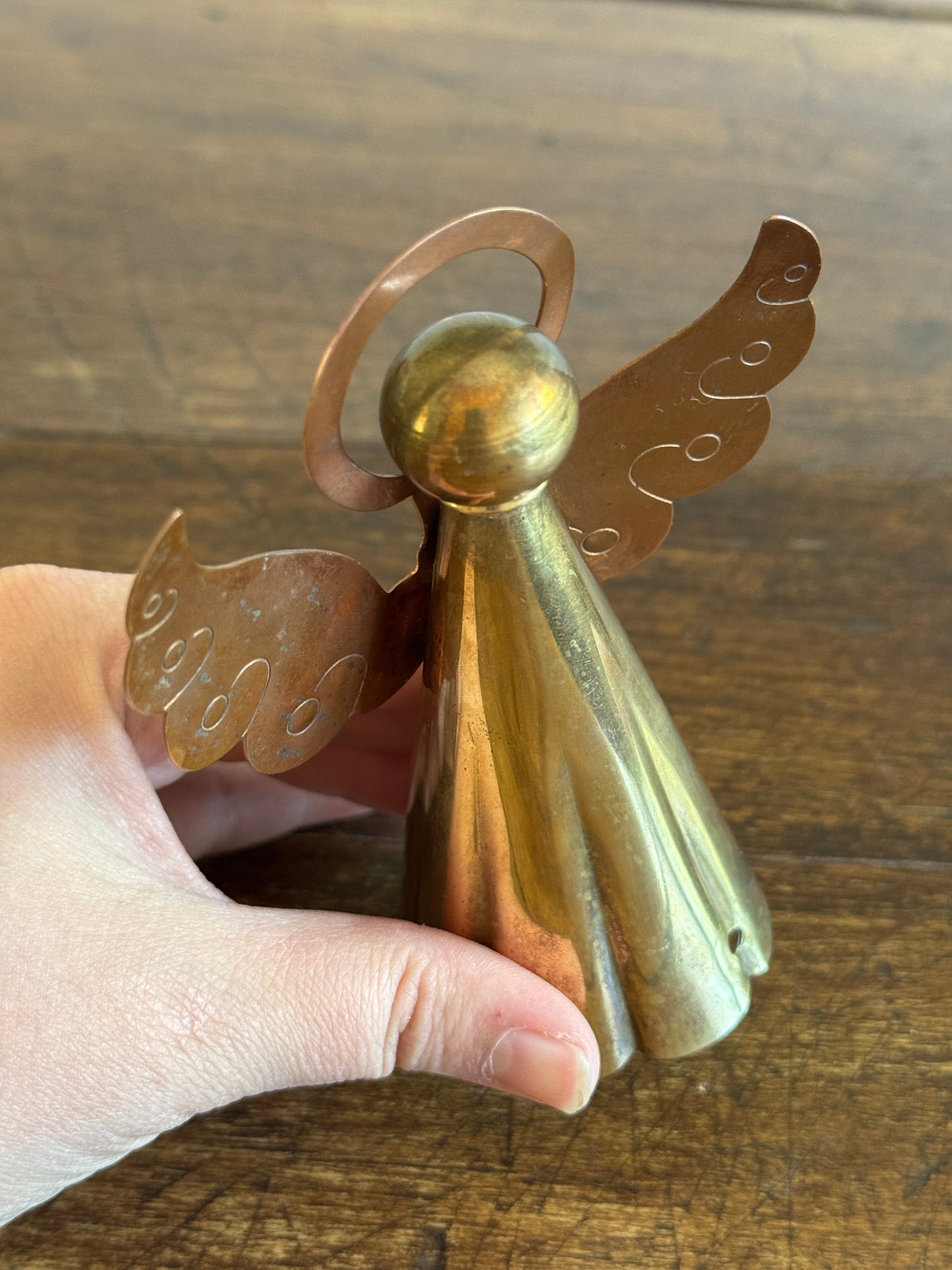 Vintage Brass and Copper Angel Figurine