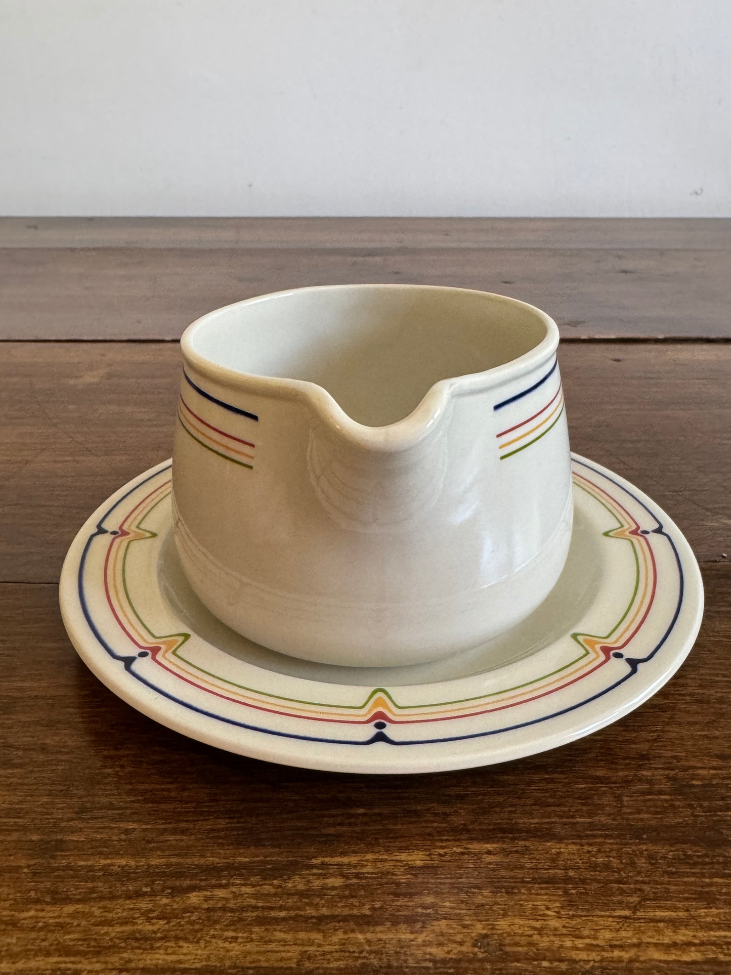 Vintage "Jazz" Micratex Cookware Gravy Boat and Plate by Adams - Made in England
