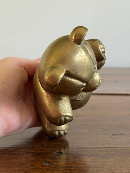Vintage Hollow Cast Chubby Teddy Bear Figurine