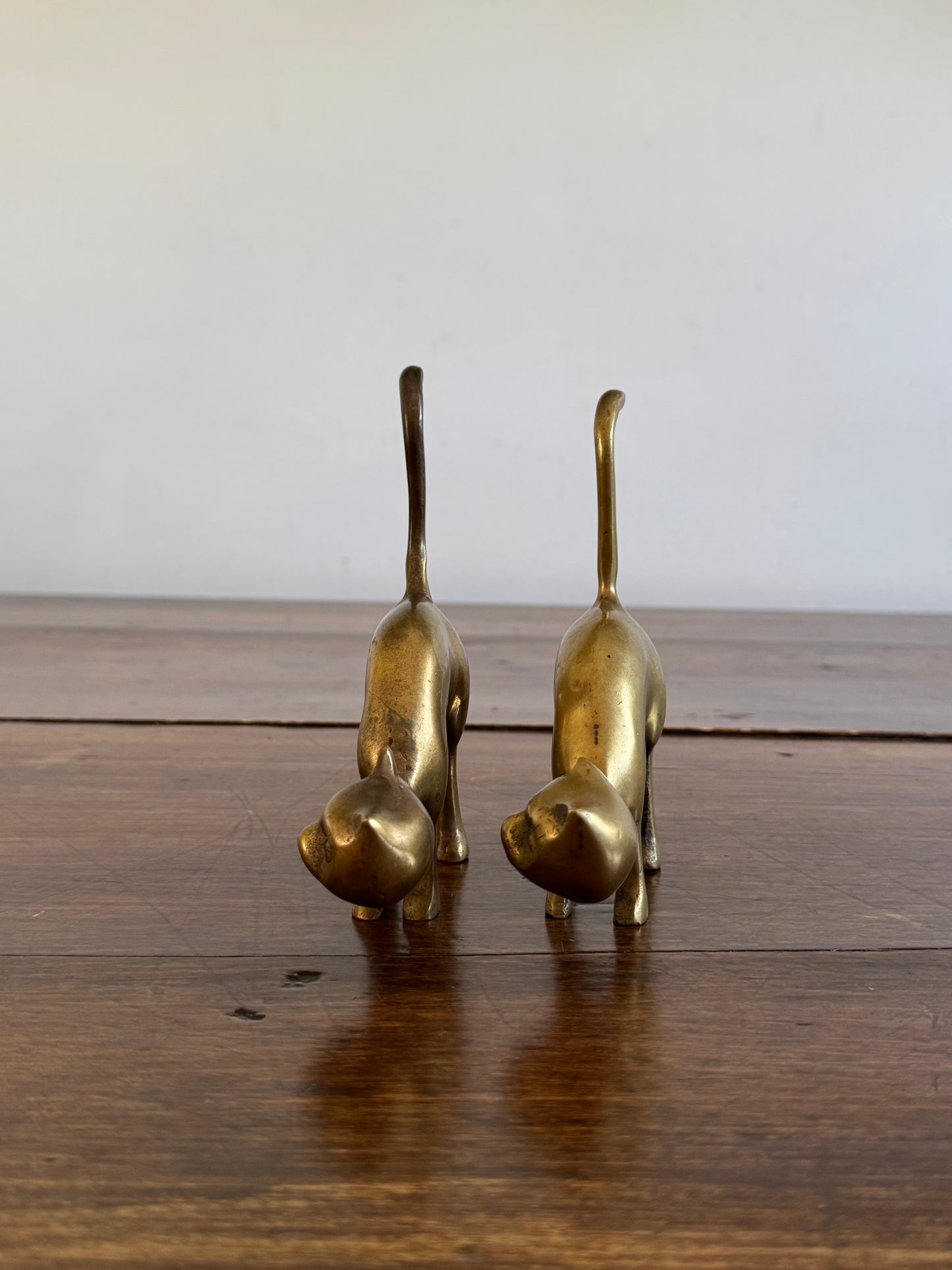 PICK ONE Vintage Brass Tail Up Cat Figurine - Cat Ring Holder