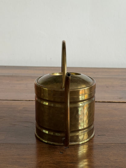 Vintage Brass Watering Can with Looped Handle and Long Skinny Spout