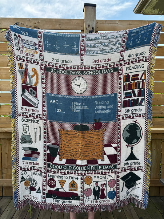 Vintage Teacher Woven Tapestry Blanket