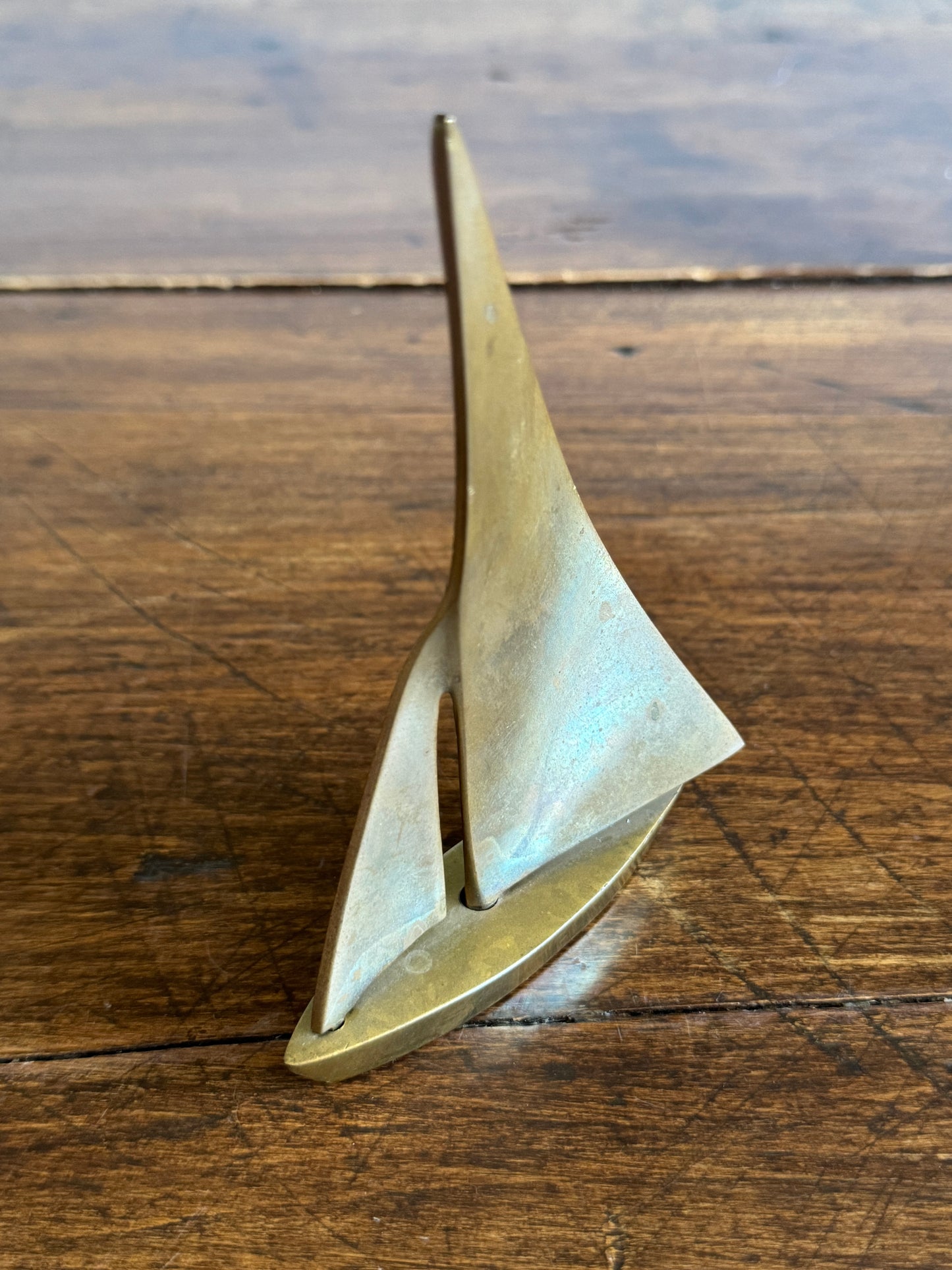 Vintage Small Brass Sailboat - Made in Taiwan