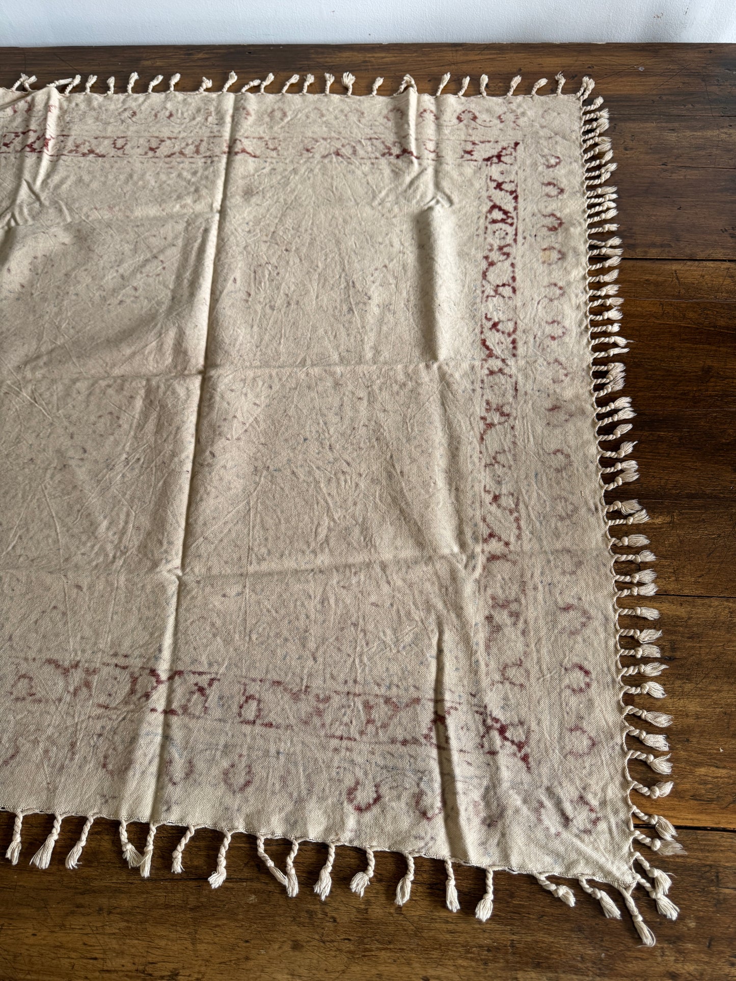 Printed Cloth Table Cover with Tassel Detailing Made in Iran