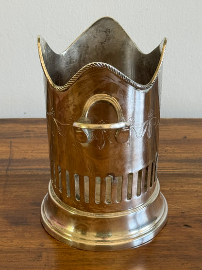 Vintage Silver Plated Bottle Holder Wine Caddy - Made in India