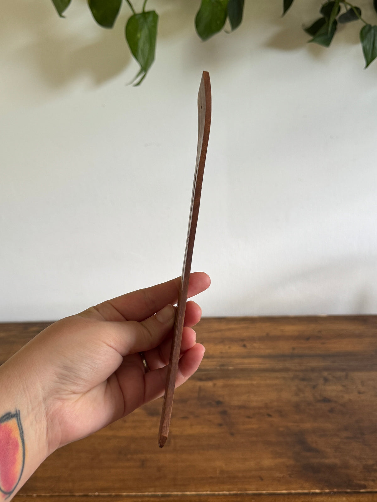 PICK ONE: Wood with Brass Inlay Incense Holder with Moon or Sun Design