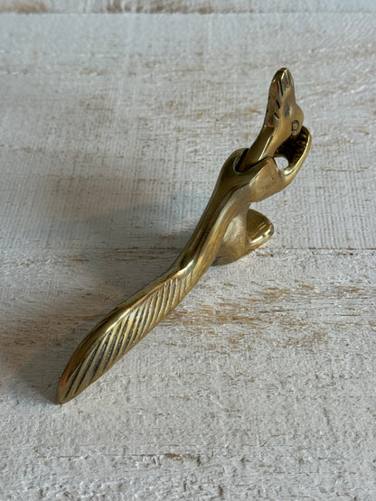 Vintage Brass Squirrel Nut Cracker - Cottage Nut Pressure Cracker
