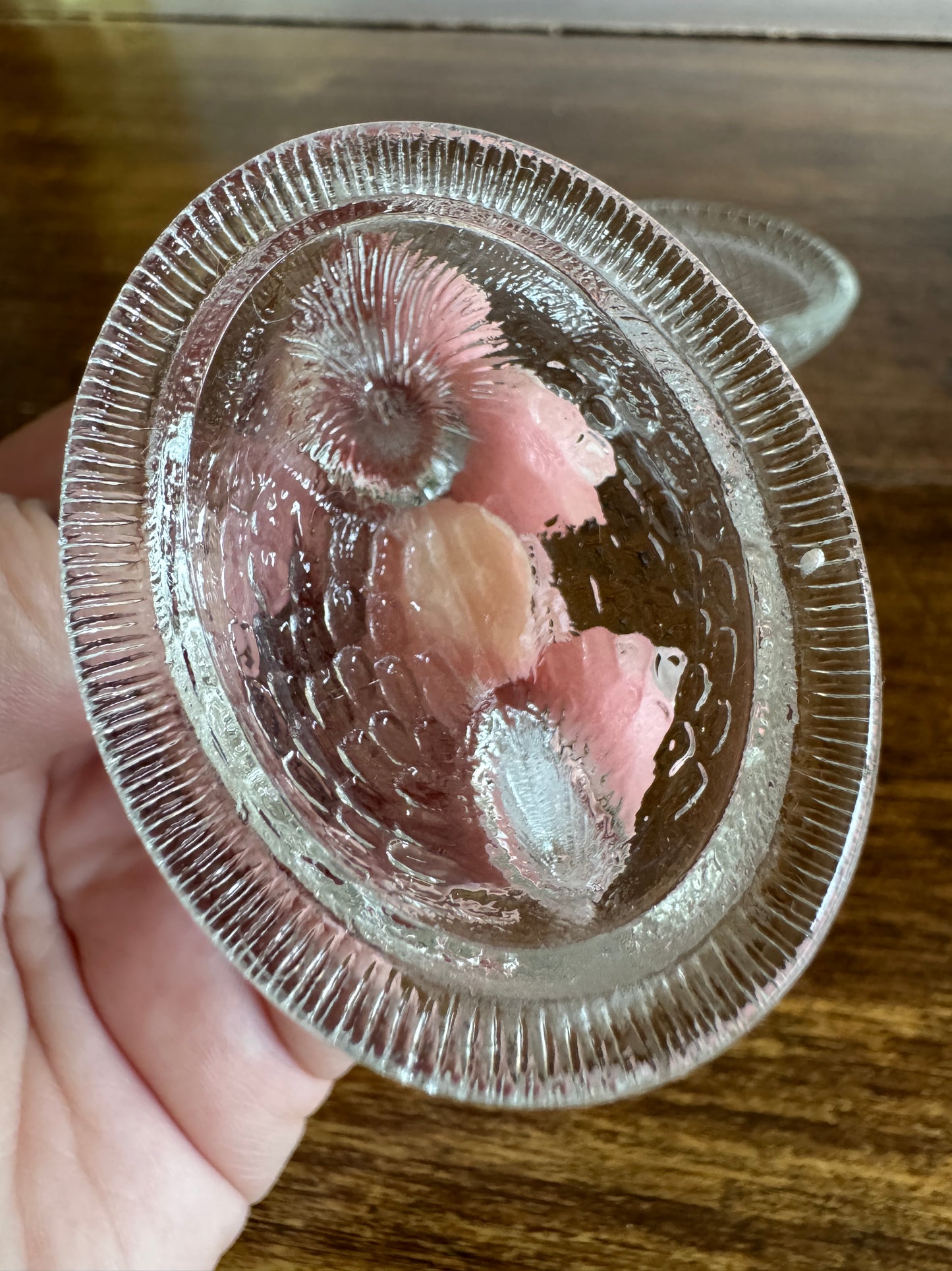 Mini Clear Glass Hen on Nest Salt Cellars - Lot of Four (Read)