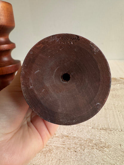 Vintage Turned Wood Candlestick Holders by Baribocraft Canada