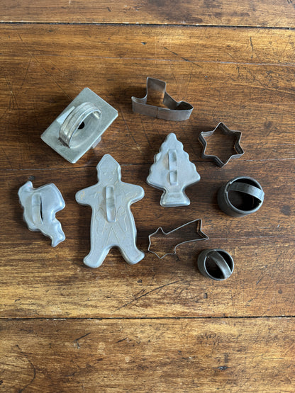 Mixed Lot of Vintage Metal Cookie Cutters - Holiday and Everyday