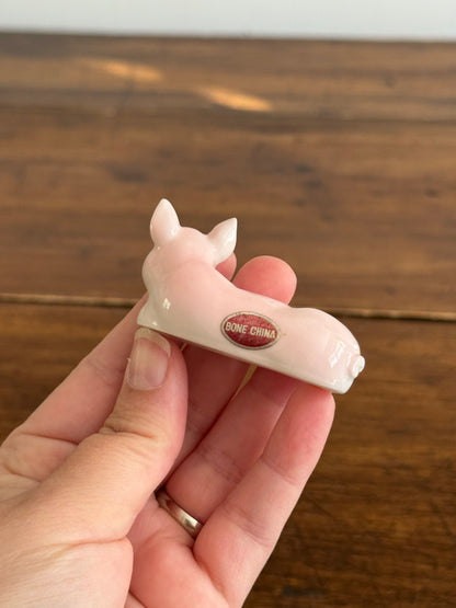 Vintage Bone China Miniature Piggies and Momma - Pig and Piglet Set