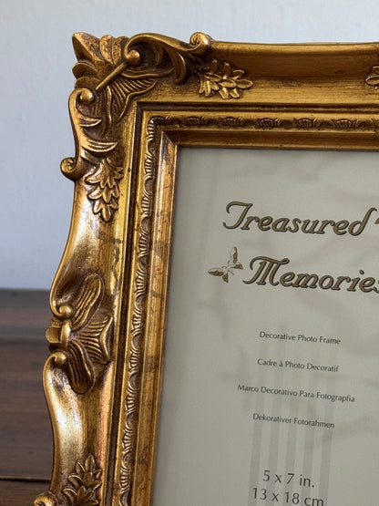 Vintage-Look Gold Ornate Photo Frame 5x7 - Made in China
