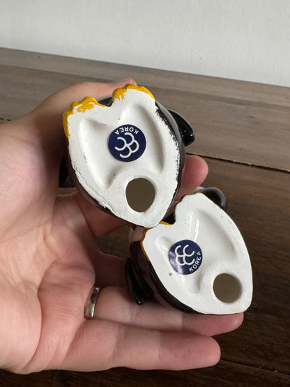 Pick One: Cheeky Holiday Penguin Candle Holders, Pair or Single Style - Made in Korea
