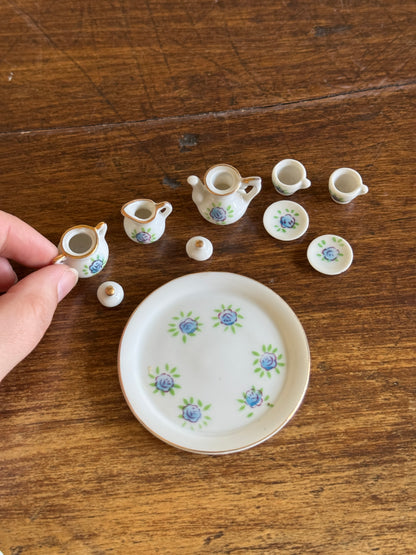 Pick One : Pink or Blue Floral Mini Tea Set - Made in Japan