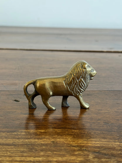 Small Vintage Brass Lion Figurine