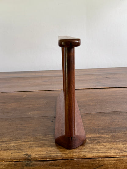 Vintage Wood and Plastic Mesh Earring Stand - Vintage Jewelry Holder Screen on Wooden Display