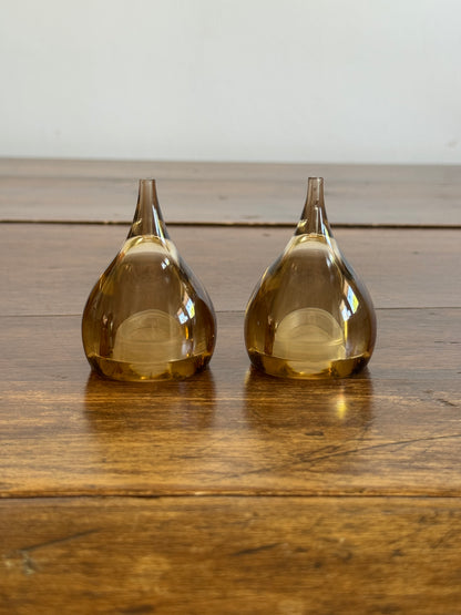 Vintage Plastic Teardrop Shaped Salt and Pepper Shakers
