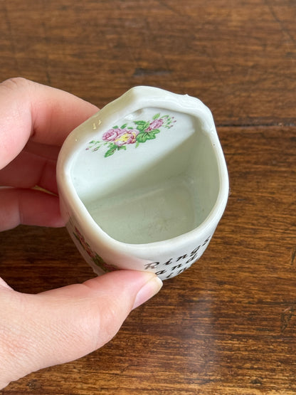 Vintage Rings and Things Ceramic Wall Pocket Jewelry Holder