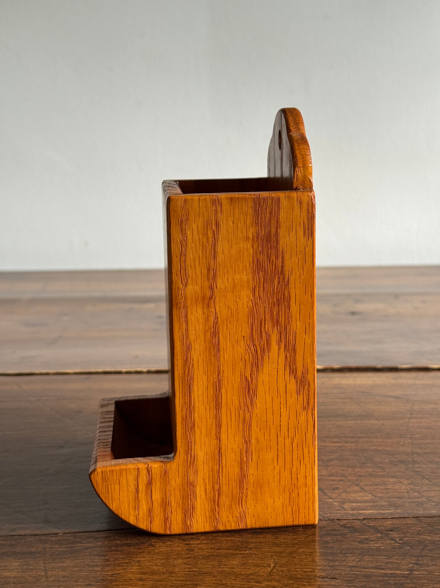 Vintage Small Wood Match Stick Holder - Wall Mounted or Table Top