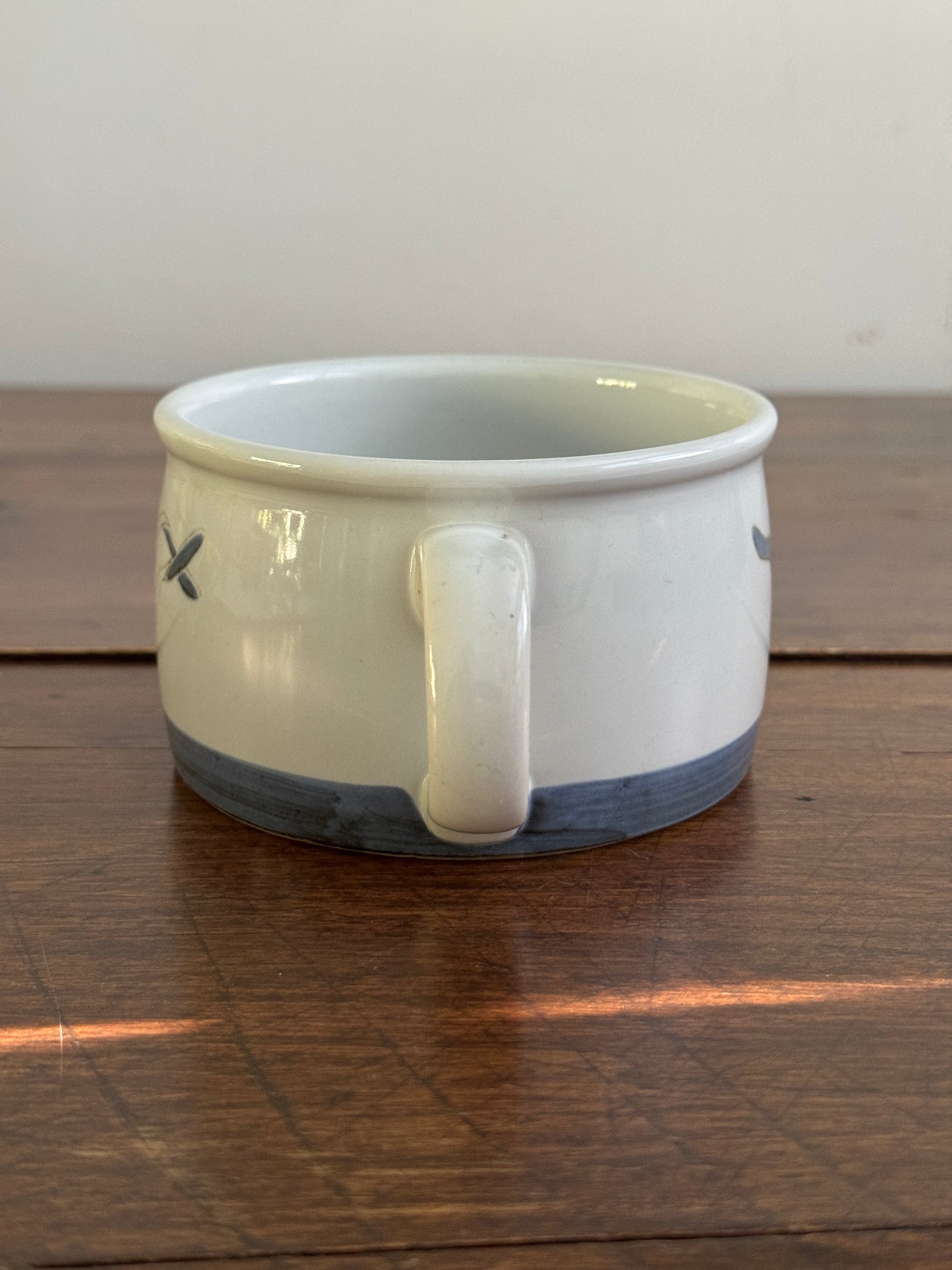 Vintage Blue and White Seagull Soup Mug