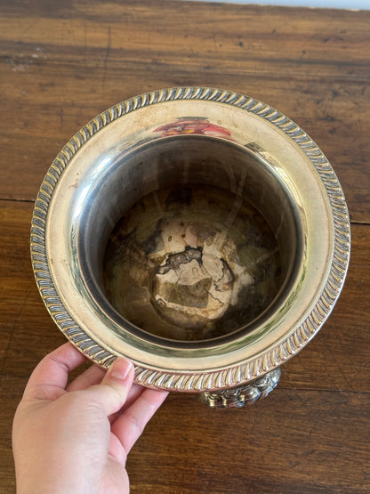 Vintage Leonard Silverplated Champagne Ice Bucket with Double Handled and Fluted Design