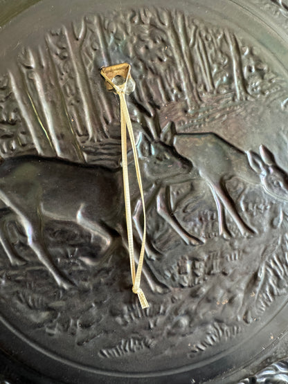 Vintage Copper Relief Deer Plate Wall Hanging