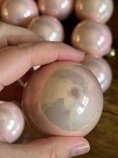 Vintage Pale Pink Glass Christmas Ornaments