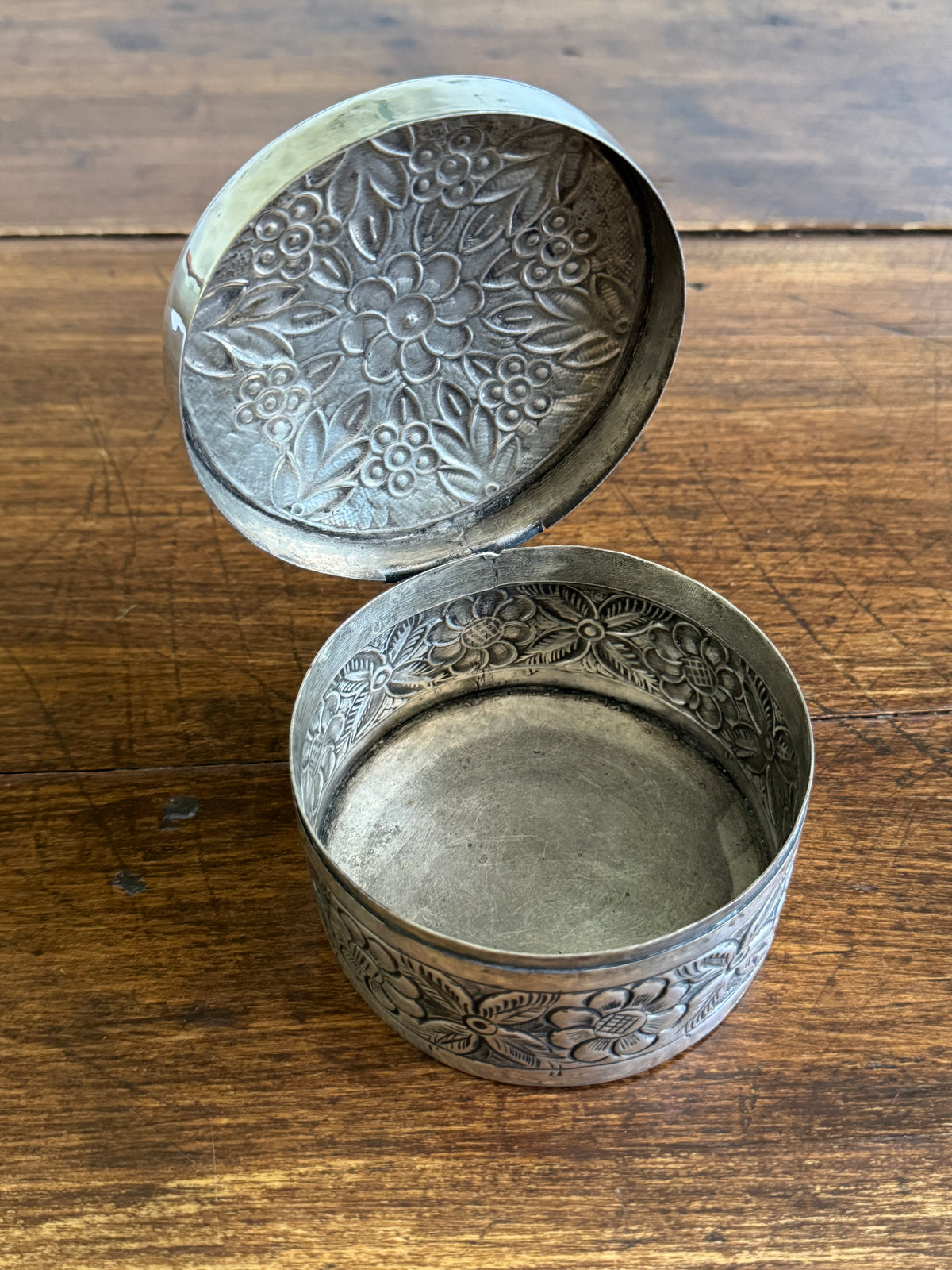 Silver Plated Over Brass Lidded Trinket Box