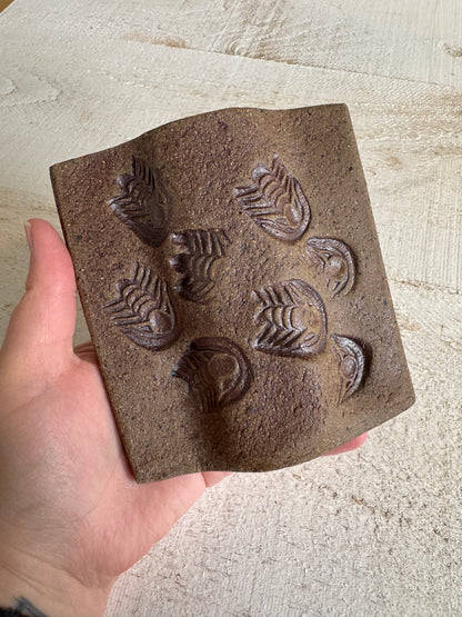 Pottery Faux Fossil Vase - Stoneware Pottery Vase