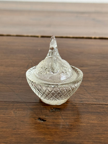 Mini Clear Glass Hen on Nest Salt Cellars - Lot of Four (Read)