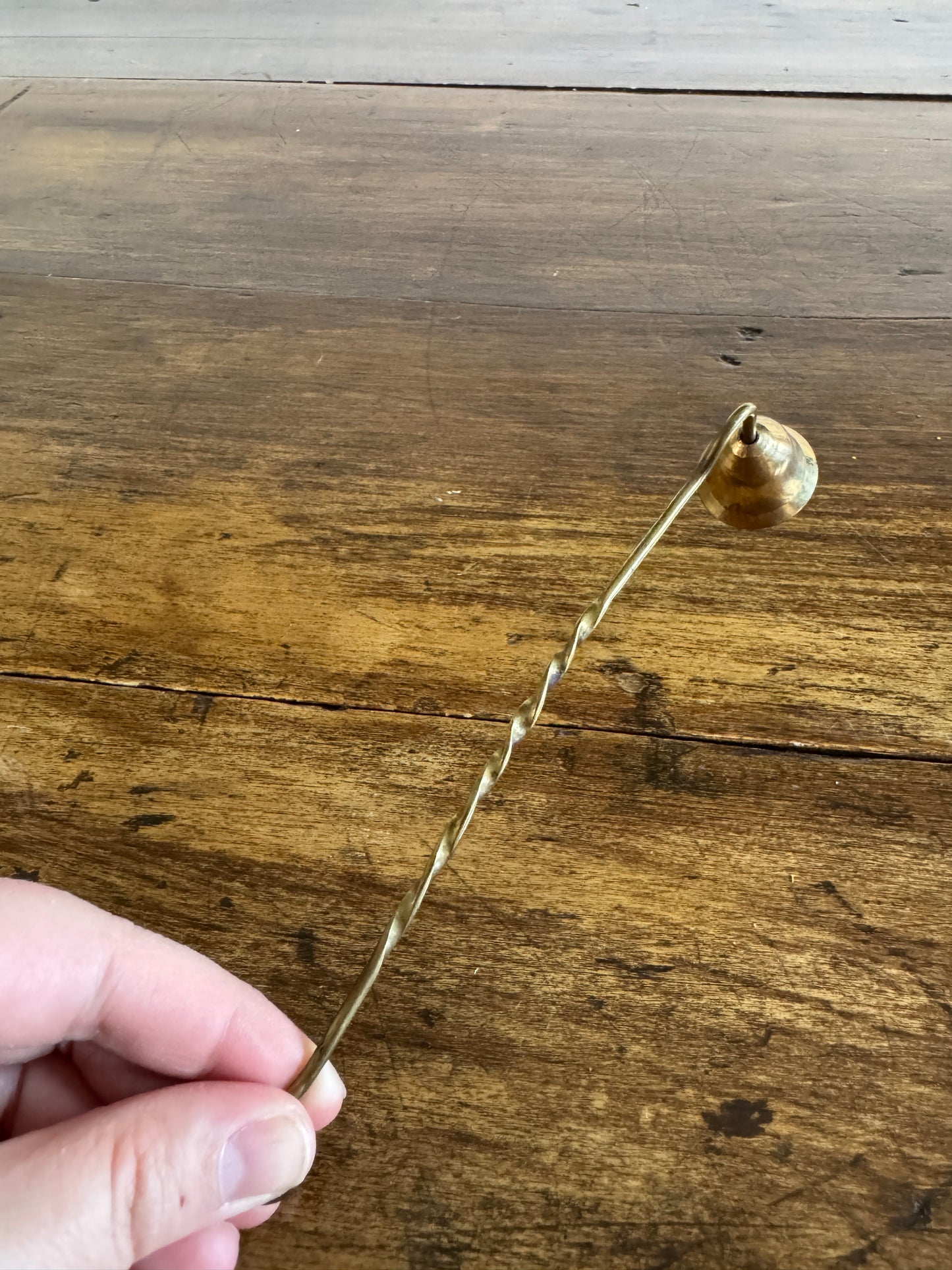 Miniature Brass Snuffer with Simple Twist Handle - A
